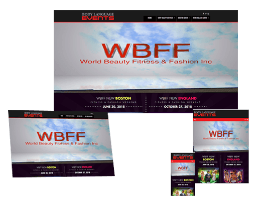 showcasing BodyLanguageEvents.com responsiveness on multiple screens