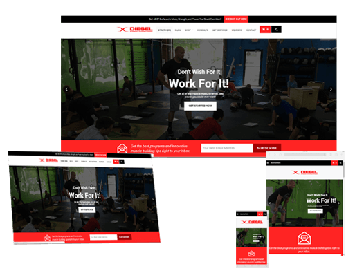 showcasing DieselSC.com responsiveness on multiple screens