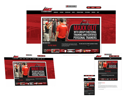 showcasing MaxxfitnessClubzz.com responsiveness on multiple screens
