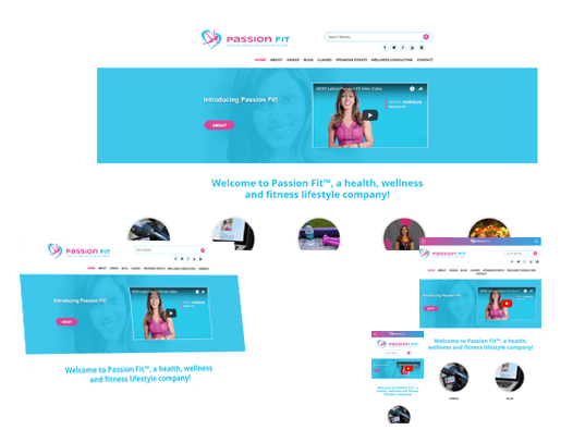 showcasing PassionFit.com responsiveness on multiple screens