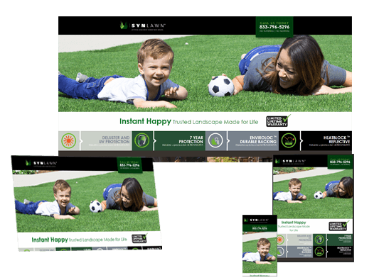 showcasing Synlawn Lander responsiveness on multiple screens